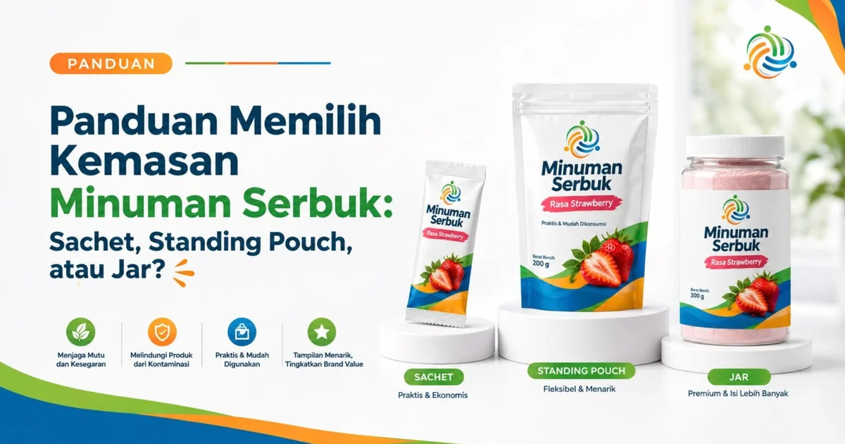 Panduan Memilih Kemasan Minuman Serbuk: Sachet, Standing Pouch, atau Jar?